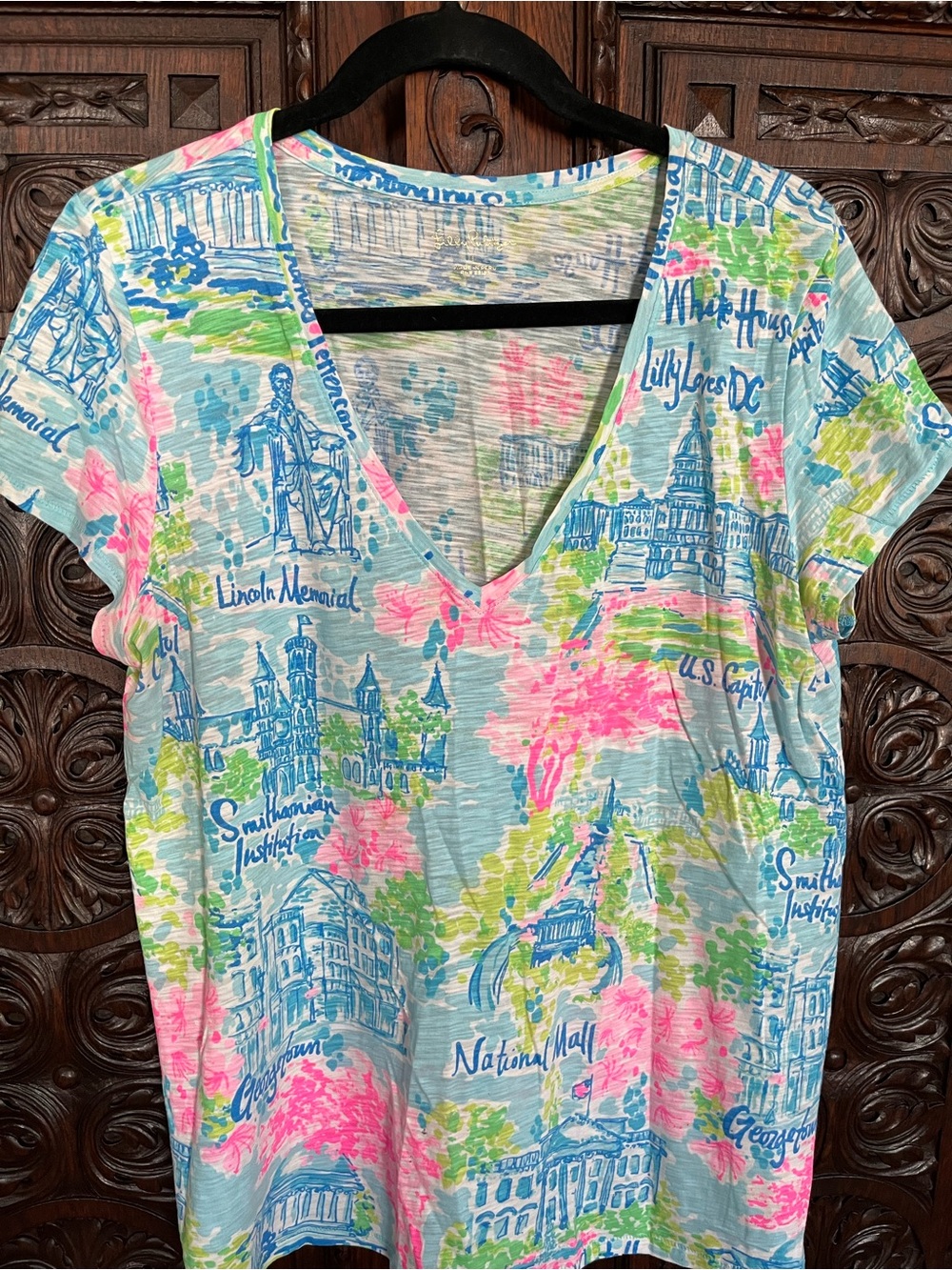 Lilly Pulitzer Etta tshirt Washington DC large